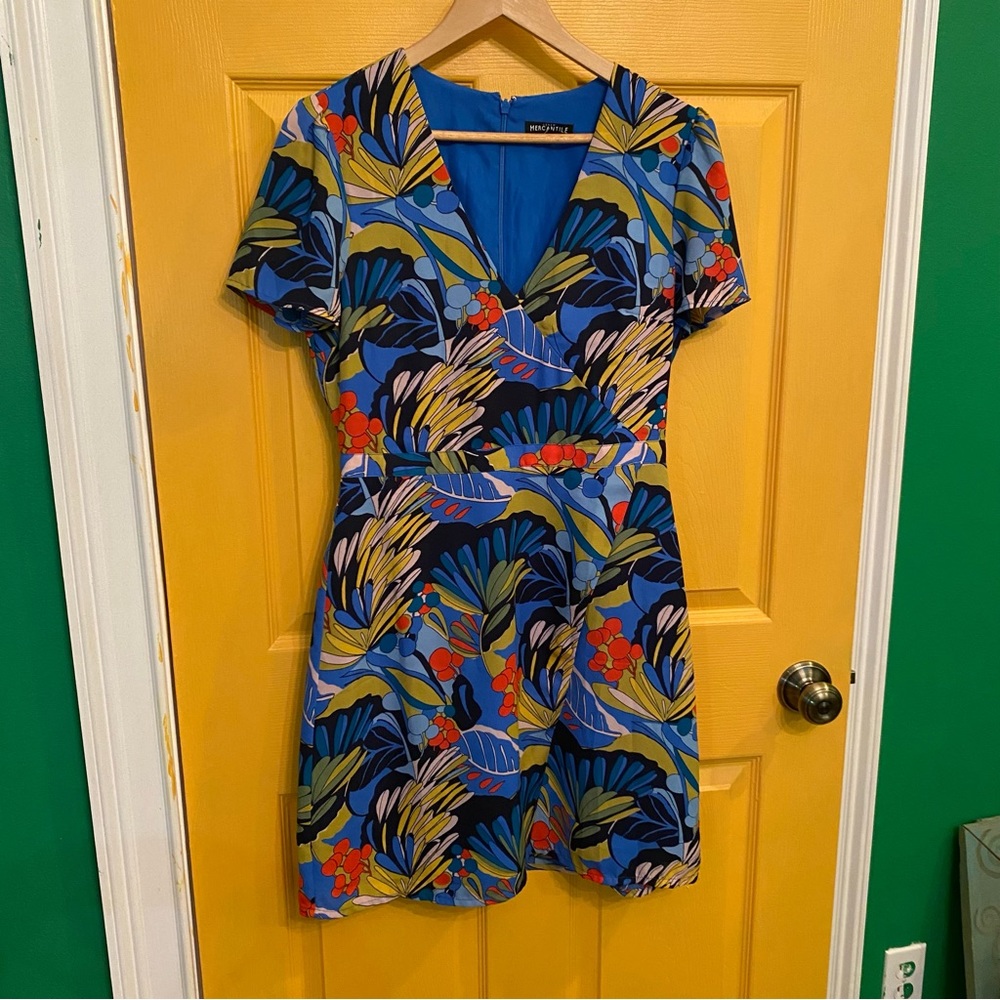 J crew unique floral tropical dress size 4